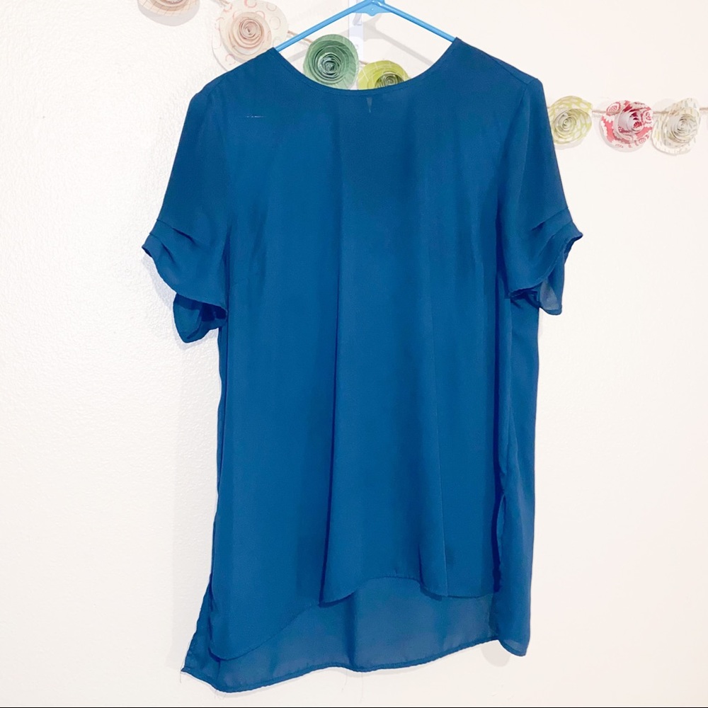 Teal blouse - cute sleeves!